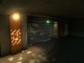 A crank (momentary_rot_button) preventing the player from exiting the area quickly.