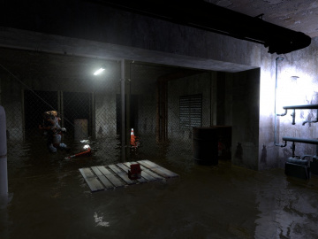 A flooded basement.